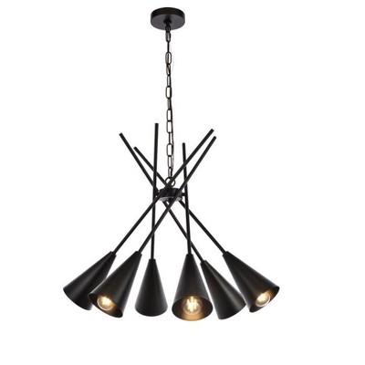 Elegant Lighting Casen 32 inch pendant in black