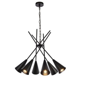 Elegant Lighting Casen 32 inch pendant in black - 1 of 4