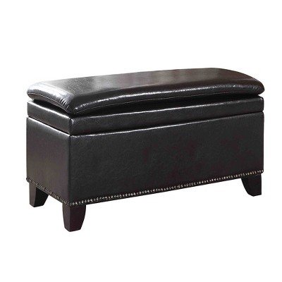 Double Cushion Storage Bench 16.75" - Espresso - Ore International