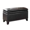 Ore International Double Cushion Storage Bench 16.75" Espresso: Upholstered Ottoman, Wood Composite Frame - 4 of 4