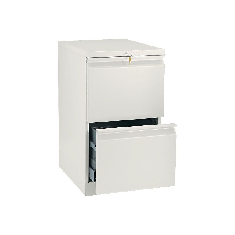 HON Brigade 2-Drawer Mobile Vertical File Cabinet Letter Size Lockable 28"H x 15"W x 20"D Putty, 1 of 3
