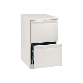 HON Brigade 2-Drawer Mobile Vertical File Cabinet Letter Size Lockable 28"H x 15"W x 20"D Putty