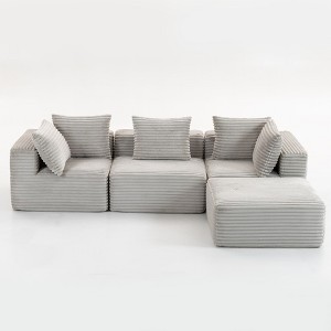 Resenkos Compressed Sofa, Space-Saving Cube Sofa, Magic Sofa for Living Room, Compact & Comfortable, Easy to Assemble, Corduroy, Beige - 1 of 4