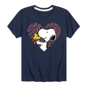 Boys' - Peanuts - Snoopy Woodstock Xo Heart Short Sleeve Graphic T-Shirt - 1 of 4