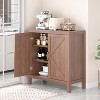 Garvee 30-Inch Farmhouse Storage Cabinet with X-Shaped Double Doors ¨C Oak Engineered Wood Sideboard with Adjustable Shelves, Brown - 3 of 4