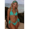 Moda Minx Lumiére 'Sea Green' Lurex Tie Side Crystal Bikini Bottoms - 4 of 4