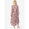 Roaman's Women's Plus Size Asymmetric Keyhole Maxi Dress - 3 of 4