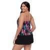 Trimshaper Women's Farrah Swim Romper with Pockets - Collage Patch - 2 of 3