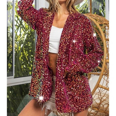 Women's Veronica Velvet Sequins Blazer - BiBi