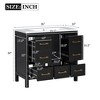 NicBex 36" Bathroom Storage Cabinet with Sink, Bathroom Vanity, 5 Spacious Drawers and 1 Soft-closing Cabinet Door for Bathroom - 2 of 4