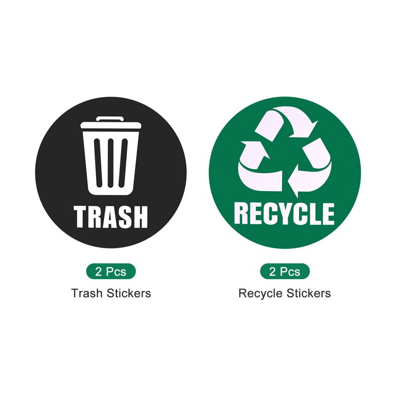 Unique Bargains Recycle Sticker Trash Can Bin Labels 5'' Self-Adhesive Recycling Vinyl for Home Green Black 4 Pcs, 3 of 7