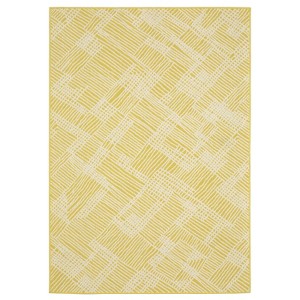 Captiv8e Designs Hilo Geometric Crosshatch Yellow/Ivory Indoor/Outdoor Rug - 1 of 4
