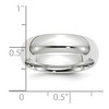 Black Bow Jewelry 2.5mm to 6mm Platinum Standard Weight Polished Domed Comfort Fit Band - 4 of 4