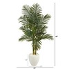 Nearly Natural 5.5-ft Golden Cane Artificial Palm Tree in White Planter - 2 of 3