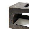 37-Inch Rectangular Metal Outdoor Wood Burning Fireplace,Outdoor Fireplace with Built-in Log Storage and Poker-Brushed Bronze,Log Burner Fire Pit - 3 of 4
