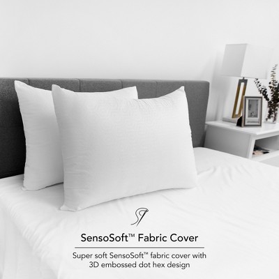 SensorPEDIC Embossed SensoSoft Jumbo Fiber Filled Bed Pillow 2 Pack
