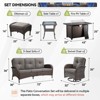 Buenhomino 7PCS Patio Conversation Set Brown Wicker Swivel Patio Chair Sofa Ottoman Set with Side Table and Fire Table PE Rattan Furniture Set - 3 of 4