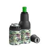ASOBU Frosty Beer 2 Go Stainless Steel Vacuum Insulated Double Walled Beer can and Bottle Cooler with Beer Opener Camo