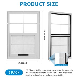 2pcs Shed Windows, Flush Mount Window with Tempered Glass and Fiberglass Screen, Small Window with Screws for Shed, Chicken Coop, Playhouse - 1 of 4