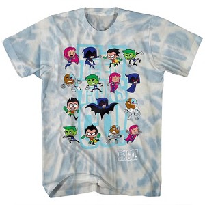 Boys Teen Titans Go! T-Shirt - Teen Titans Go! Beast Boy, Raven, Cybord, Robin and Silkie Tie Dye Shirt - 1 of 4