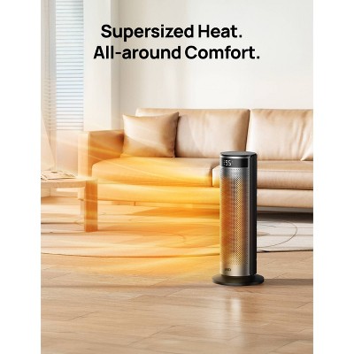 DREO 1500W Solaris Plus 20" Portable Oscillating Ceramic Space Heater for Home with Remote and Thermostat 12H Timer Silver — detail 4