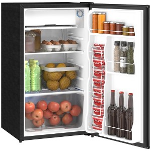 HOMCOM Mini Fridge with Freezer, 3.2 Cu.Ft Compact Refrigerator with Adjustable Shelf, Mechanical Thermostat and Reversible Door for Bedroom, Dorm - 1 of 4