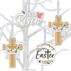 Big Dot of Happiness Religious Easter - Christian Holiday Decorations - Tree Ornaments - Set of 12 - 1 of 4