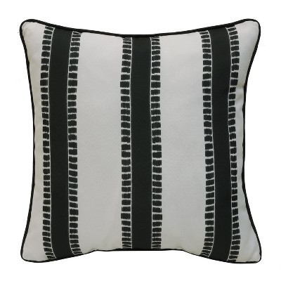 Outdoor Decor by Commonwealth Printed Stripe Outdoor Pillow Cover 18" x 18" Black (Cover Only)