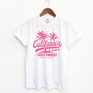 Simply Sage Market Women's California Beach Paradise Short Sleeve Garment Dyed Tee - 1 of 2