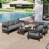 Sapphtopaz Patio Furniture Set Iron Frame Patio Chairs Conversation Outdoor Couch with Rectangular Coffee Table for Patio, Garden, Terrace - 3 of 4