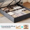 Lift Up Storage Bed Frame, Upholstered, with Headboard, LED Lights & Charging Station Blue 57.5''*45.3''*82.3'' - 4 of 4
