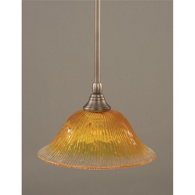 Toltec Lighting Any 1 - Light Pendant in  Brushed Nickel with 10" Gold Champagne Crystal  Shade