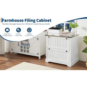 30'' Wooden Farmhouse File Cabinet – 2 Drawers with Hanging File Folder Storage - 1 of 4