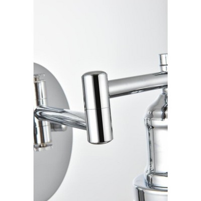 Chrome Swing Arm Wall Sconce with Metal Shade