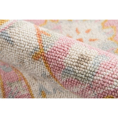 Anatolia Pink and Blue Tufted Wool Medallion Rug