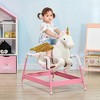 Qaba Kids Ride on Horse for 5-12 Years, Spring Horse with Sound, Unicorn Design, Pink - 3 of 4