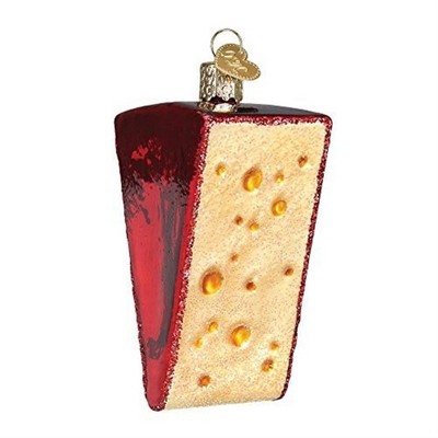 Old World Christmas Blown Glass Ornament for Christmas Tree, Cheese Wedge