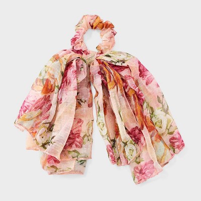 Floral Tail Bow Hair Twister - A New Day™: Botanical Pattern, Recycled Polyester, Hair Elastic
