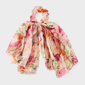 Floral Tail Bow Hair Twister - A New Day™: Botanical Pattern, Recycled Polyester, Hair Elastic - 1 of 3