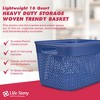 Life Story Lightweight Heavy Duty Storage Woven Trendy Basket 16 Quarts w/ Built-In Handles, Blue - 2 of 4