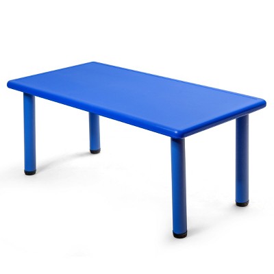Tangkula Kids Multifunctional Activity Rectangle Table Kids Learn and Play Desk Red/Blue