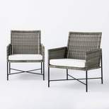 2pk Wicker & Metal X Frame Patio Accent Chairs, Outdoor Furniture - Gray  - Threshold™ designed with Studio McGee