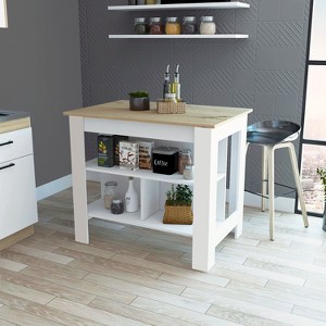 NicBex Mobile Kitchen Island Cart Morden Kitchen Carts with Storage, 3 Shelves and Spacious Top Surface for Kitchen - 1 of 4