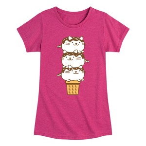 Girls' - Instant Message - Kawaii Ice Cream Cone Fitted Short Sleeve Graphic T-Shirt - 1 of 4