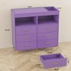 GustoWave Utility Changing Table Dresser with Drawers, LED Light & Metal Feet, Diaper Changing Station Nursery Organizer for Infants - 3 of 4