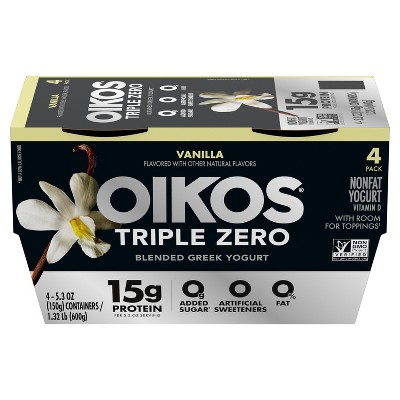 Oikos Triple Zero Vanilla Greek Yogurt - 4ct/5.3oz Cups_9