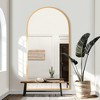 Spassway Arched Metal Full Mirror with Bracket Decorative Freestanding Mirror Accent Wall Mirror for Living Room Bedroom - 3 of 4