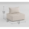 Boucle Fabric Upholstered Tufted Armless Modular Accent Chair with Bolster Pillow, High-Density Foam, Solid Wood Frame and Low-Profile Design - 2 of 4
