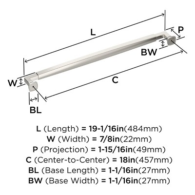 Stature Polished Nickel 18-inch Rectangular Appliance Pull
