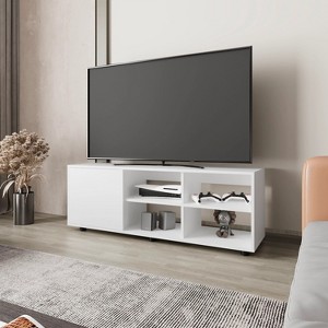 Sapphtopaz Modern TV Stand for TVs Up to 70" with Open Shelves & Storage Cabinet Entry Table with Single-Door Design,TV Stands for Living Room - 1 of 4